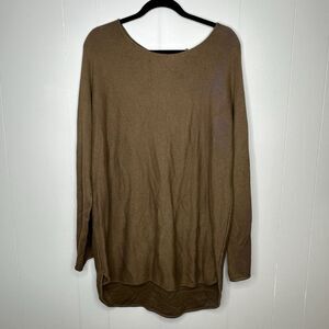 MichaelKors Michael Kors Hi-Lo Hem Sweater Gold Logo Back Zipper Tunic XL
